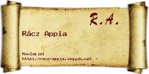 Rácz Appia névjegykártya
